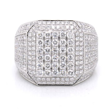 Diamond Micropave Set 18K White Gold Luxury Rings